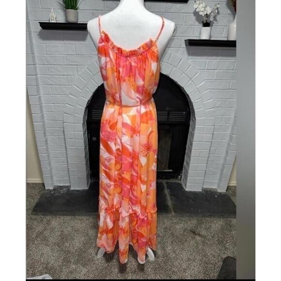 Nicole Miller Tropical Print Maxi Dress NWOT Medium - Picture 3 of 3